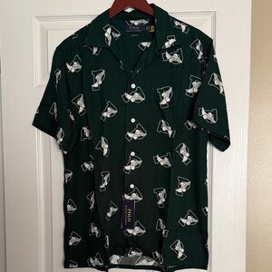 Polo by Ralph Lauren Dark Green Patterned Shirt
